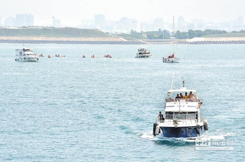 两岸泳将接力横渡台湾海峡台方选手清一色95后