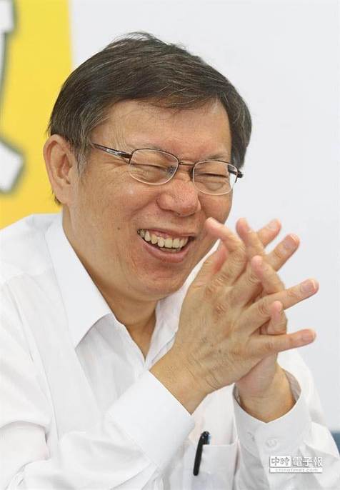 电视辩论会今晚登场，无党籍台北市长候选人柯文哲表示对连胜文没什么要问的。(图片来源：台湾中时电子报)