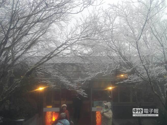 台湾太平山降下今年首场瑞雪 吸引大批游客赏雪景