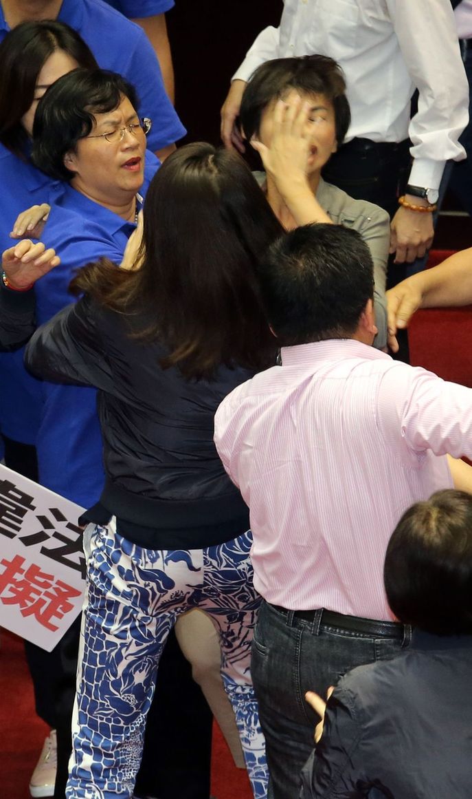 台湾民意机构“前瞻”谈话会发生混战 “绿委”被扇耳光