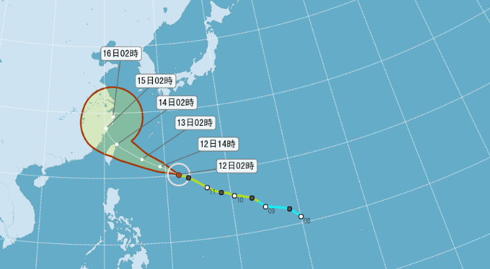 泰利台风明下半天至周四对台湾影响最明显